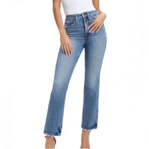 Good American Good Curve Straight Blue Jeans